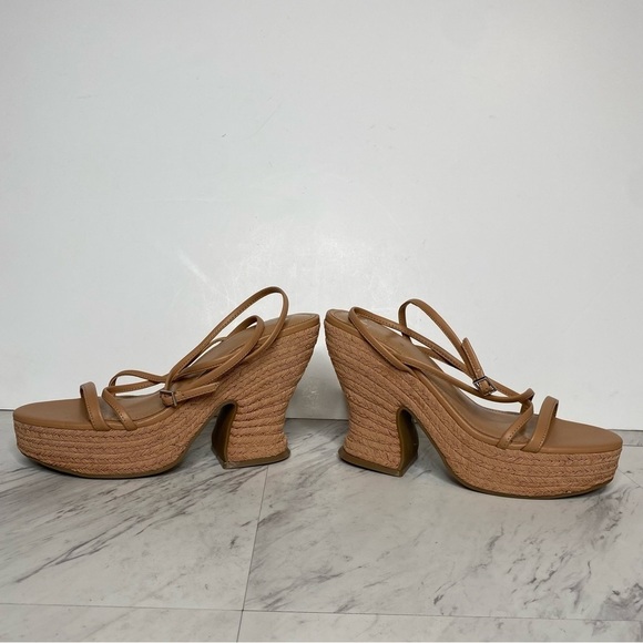 New! Marc Fisher Fetch Espadrille Faux Leather Wedge Sandal 9.5 - Picture 7 of 14